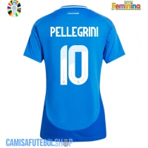 Camisa de time de futebol Itália Lorenzo Pellegrini #10 Replicas 1º Equipamento Feminina Europeu 2024 Manga Curta